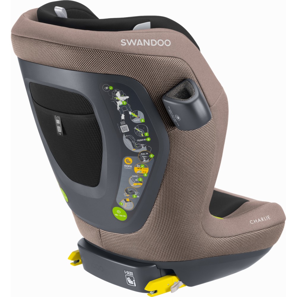 Swandoo Charlie - дитяче автокрісло i-Size (3,5-12роки / 100-150см) • Brilliant Brown