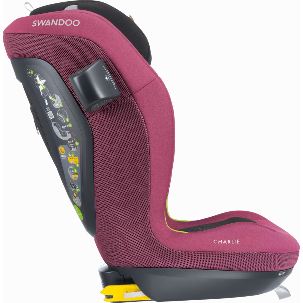 Swandoo Charlie - дитяче автокрісло i-Size (3,5-12роки / 100-150см) • Playful Plum