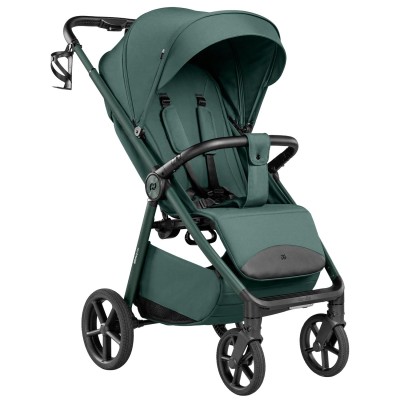 Carrello Bravo Lite Deluxe CRL-5529 - wózek spacerowy całoroczny, spacerówka z dużymi kołami, z lampką LED, teleskopowa regulacja rączki, łatwe składanie • County Green