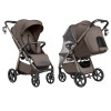 Carrello Bravo Lite Deluxe CRL-5529 - wózek spacerowy całoroczny, spacerówka z dużymi kołami, z lampką LED, teleskopowa regulacja rączki, łatwe składanie • Derby Brown