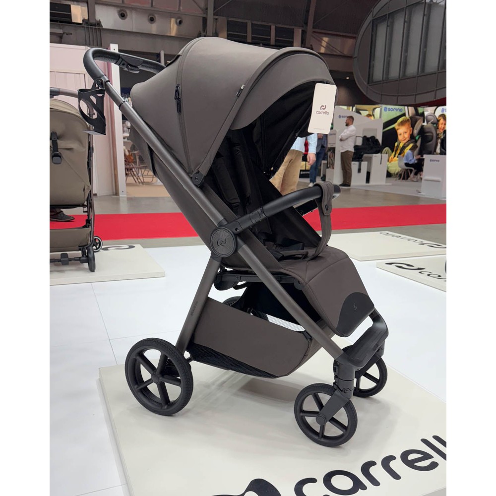 Carrello Bravo Lite Deluxe CRL-5529 - прогулянкова коляска з підсвіткою, всесезонний візок, телескопічне регулювання ручки, великі колеса, захист від сповзання, зручно складається • Oak Beige