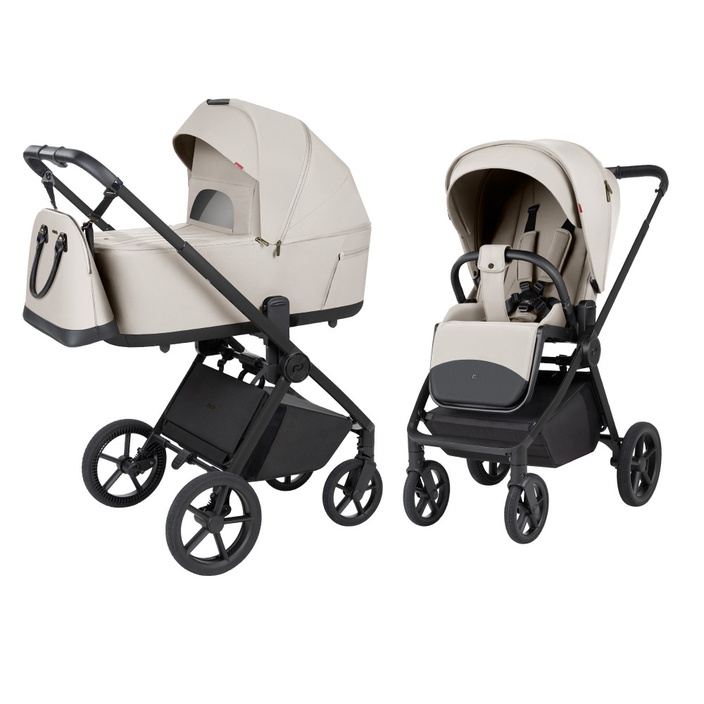 Carrello Ultra F - wózek uniwersalny 2w1 ze składaną gondolą • Milk Grey