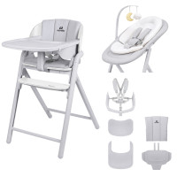 Carrello Tenero CRL-9507 - leżaczek i krzesełko do karmienia 3 w 1, rośnie z dzieckiem • Atlantis Grey