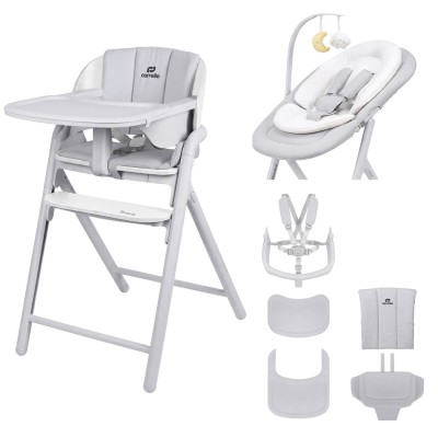 Carrello Tenero CRL-9507 - krzesełko do karmienia 3w1, leżaczek • Atlantis Grey