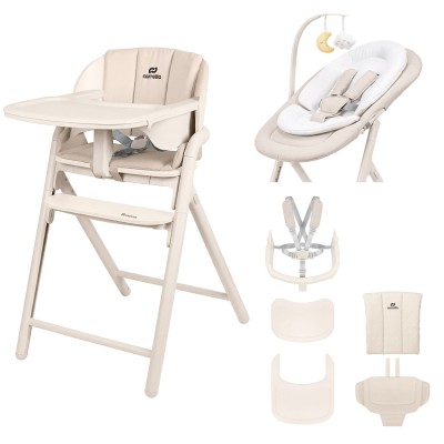 Carrello Tenero CRL-9507 - krzesełko do karmienia 3w1, leżaczek • Olympus Biege