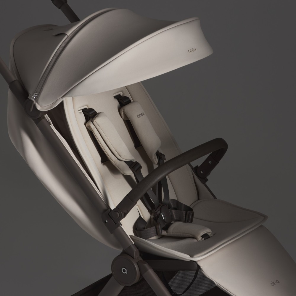 Anex Air-Q - легка дитяча коляска 2в1, компактний візок для подорожей, люлька складається разом із рамою до розміру ручної поклажі • Vanille