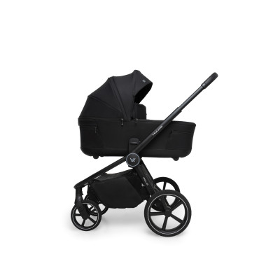 Muuvo Fold - wózek dziecięcy 2w1 z gondolą składaną razem ze stelażem • Classic Black