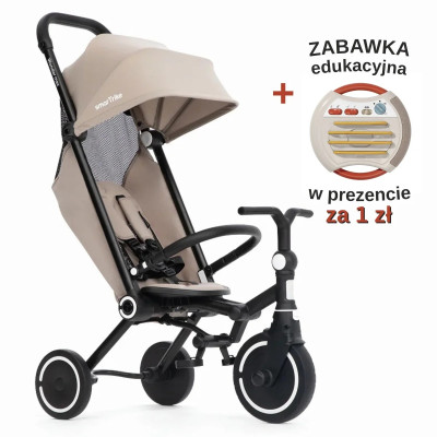 smarTrike Wonder MAX - rowerek z funkcją wózka, premium rowerek-wózek 3w1 • Beżowy