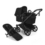Bugaboo Donkey 6 Mono - premium wózek 2w1 na każdy teren, powiększony kosz do 15 kg, rozbudowa do wersji dla dwojga, obsługa jedną ręką • Heritage Black