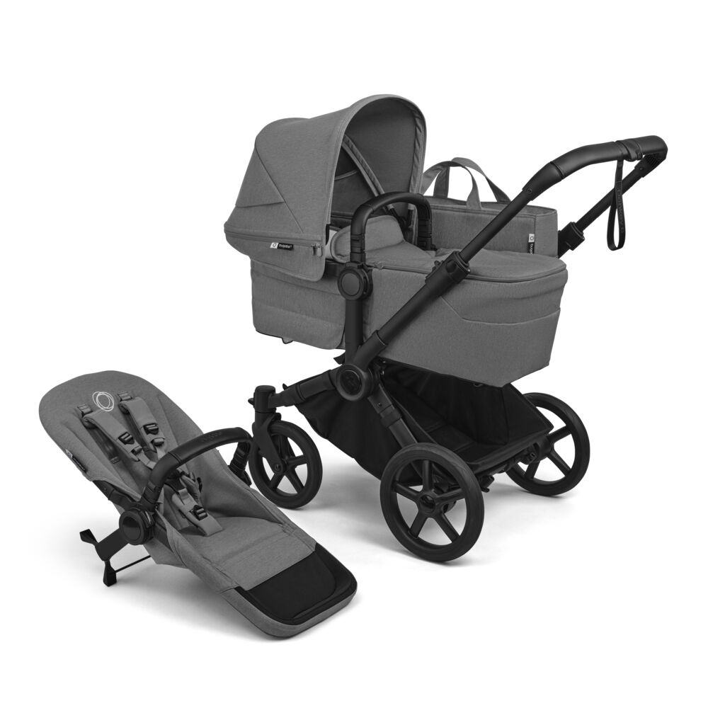 Bugaboo Donkey 6 Mono - premium wózek 2w1 na każdy teren, powiększony kosz do 15 kg, rozbudowa do wersji dla dwojga, obsługa jedną ręką • Moon Grey