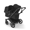 Bugaboo Donkey 6 Duo - premium wózek dla dwojga, rodzeństwo rok po roku lub bliźnięta obok siebie, tylko 74 cm szerokości, powiększony kosz do 15 kg • Heritage Black