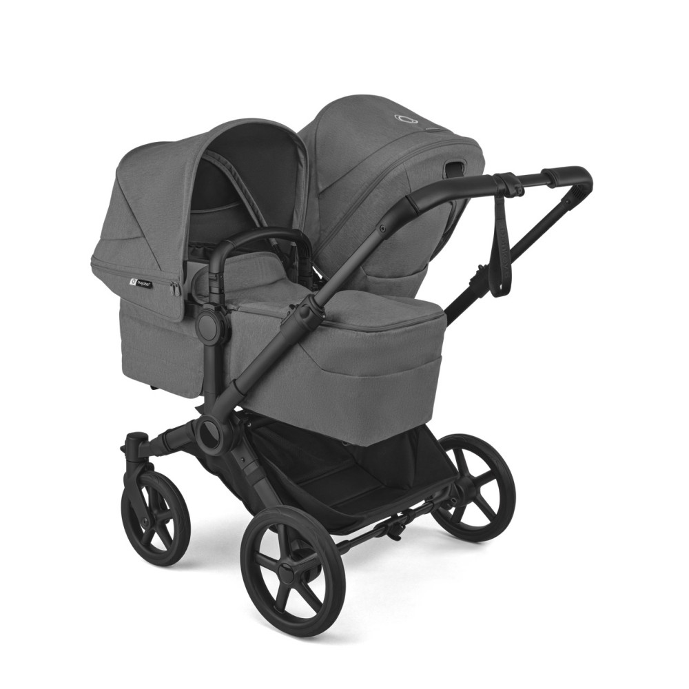 Bugaboo Donkey 6 Duo - premium wózek dla dwojga, rodzeństwo rok po roku lub bliźnięta obok siebie, tylko 74 cm szerokości, powiększony kosz do 15 kg • Moon Grey Bugaboo Donkey 6 Duo - premium wózek dla dwojga, rodzeństwo rok po roku lub bliźnięta obok siebie, tylko 74 cm szerokości, powiększony kosz do 15 kg • Moon Grey