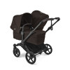 Bugaboo Donkey 6 Duo - premium wózek dla dwojga, rodzeństwo rok po roku lub bliźnięta obok siebie, tylko 74 cm szerokości, powiększony kosz do 15 kg • Cocoa Brown