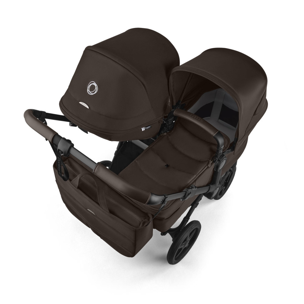 Bugaboo Donkey 6 Duo - premium wózek dla dwojga, rodzeństwo rok po roku lub bliźnięta obok siebie, tylko 74 cm szerokości, powiększony kosz do 15 kg • Cocoa Brown Bugaboo Donkey 6 Duo - premium wózek dla dwojga, rodzeństwo rok po roku lub bliźnięta obok siebie, tylko 74 cm szerokości, powiększony kosz do 15 kg • Cocoa Brown