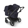 Bugaboo Donkey 6 Duo - premium wózek dla dwojga, rodzeństwo rok po roku lub bliźnięta obok siebie, tylko 74 cm szerokości, powiększony kosz do 15 kg • Deep Indigo