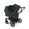 Bugaboo Donkey 6 Duo - premium wózek dla dwojga, rodzeństwo rok po roku lub bliźnięta obok siebie, tylko 74 cm szerokości, powiększony kosz do 15 kg • Fern Green
