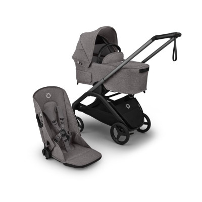 Bugaboo Dragonfly Plus - kompaktowy wózek 2w1 do miasta, składanie jedną ręką bez zdejmowania siedziska, waga 9.9 kg • Grey Melange