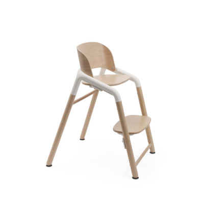 Bugaboo Giraffe - drewniane krzesełko do karmienia rosnące z dzieckiem, regulacja w sekundę bez narzędzi, drewno bukowe FSC, do 100 kg • Neutral Wood/White