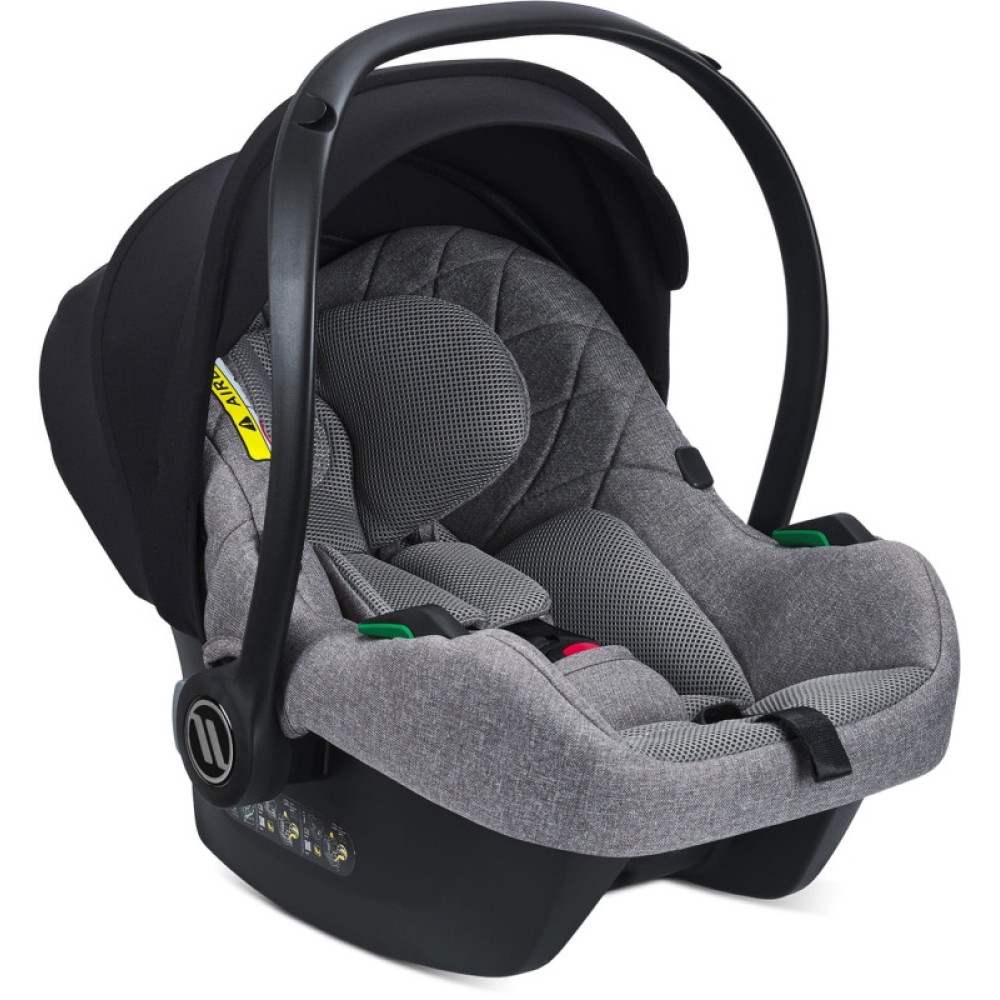 Avionaut Cosmo AirFlow - fotelik samochodowy dla niemowląt (0 - 15mc / 40 - 87cm / 0 - 13kg), tapicerka AirFlow, montaż pasami lub ISOFIX • Grey