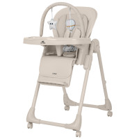 Carrello Lotus CRL-12101 - стільчик для годування на коліщатках з функцією шезлонга • Dune Beige