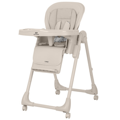 Carrello Lotus CRL-12101 - стільчик для годування на коліщатках з функцією шезлонга • Dune Beige