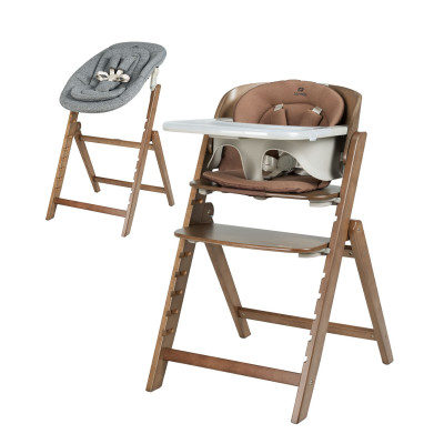 Carrello Focus CRL-16801 - krzesełko do karmienia i leżaczek dla noworodka, rośnie z dzieckiem • Moka Brown