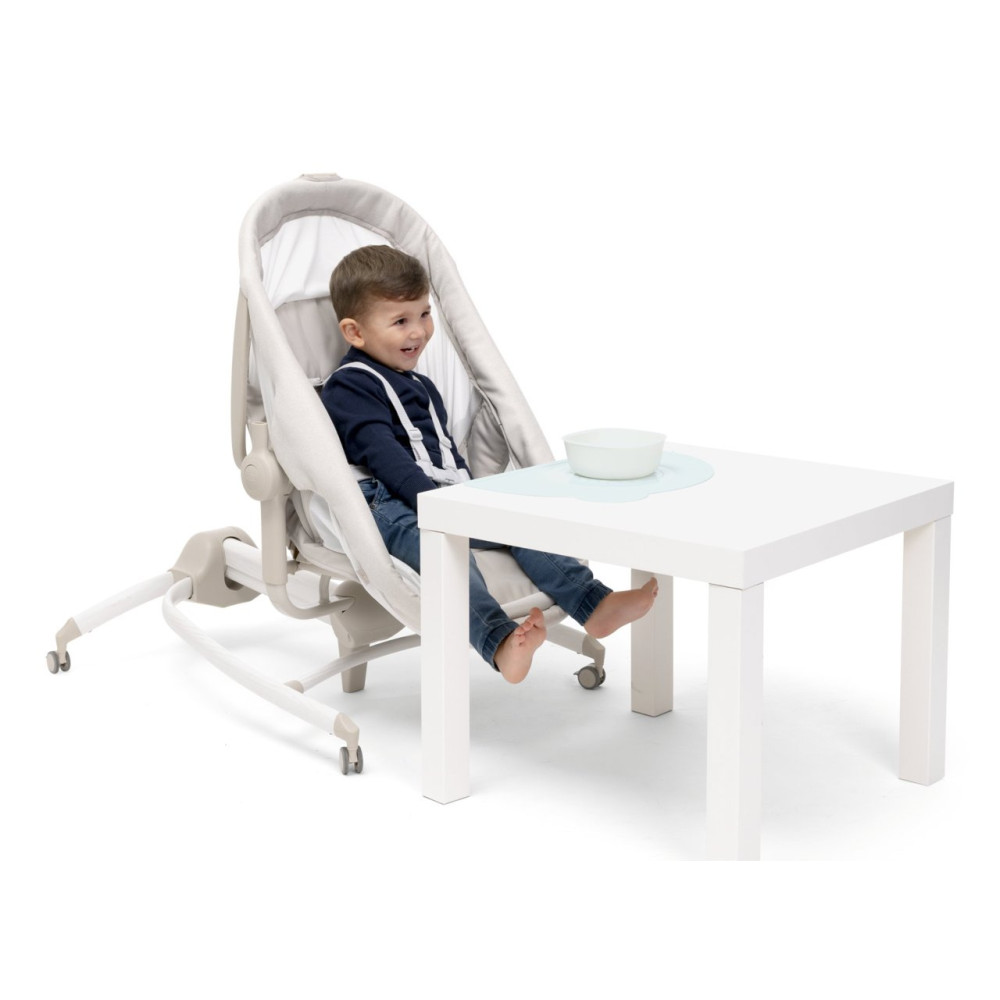 Chicco Baby Hug Armonia 4w1 - łóżeczko, leżaczek, krzesełko do karmienia i fotelik dla dzieci (0-36 mc) • Mother Pearl