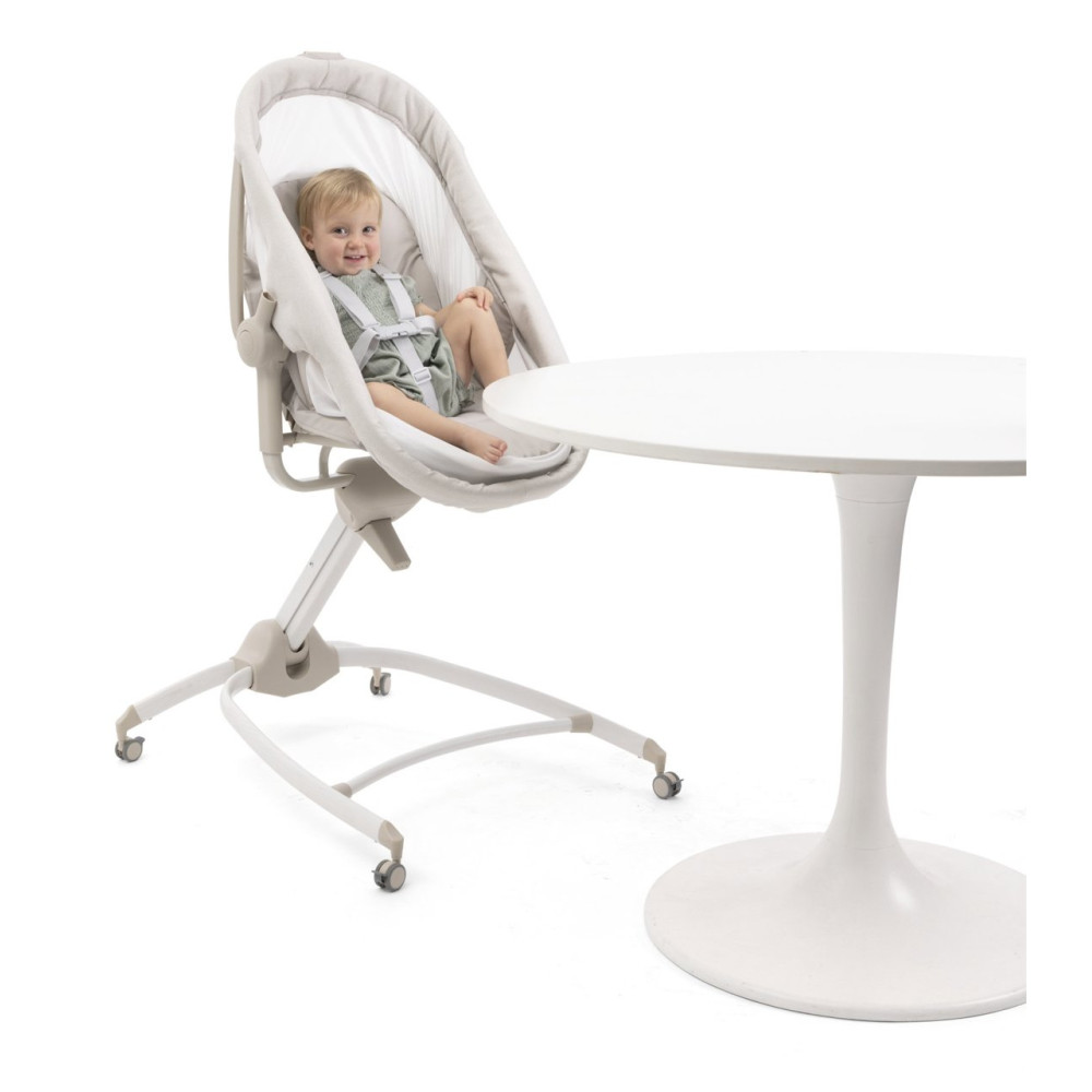 Chicco Baby Hug Armonia 4w1 - łóżeczko, leżaczek, krzesełko do karmienia i fotelik dla dzieci (0-36 mc) • Mother Pearl