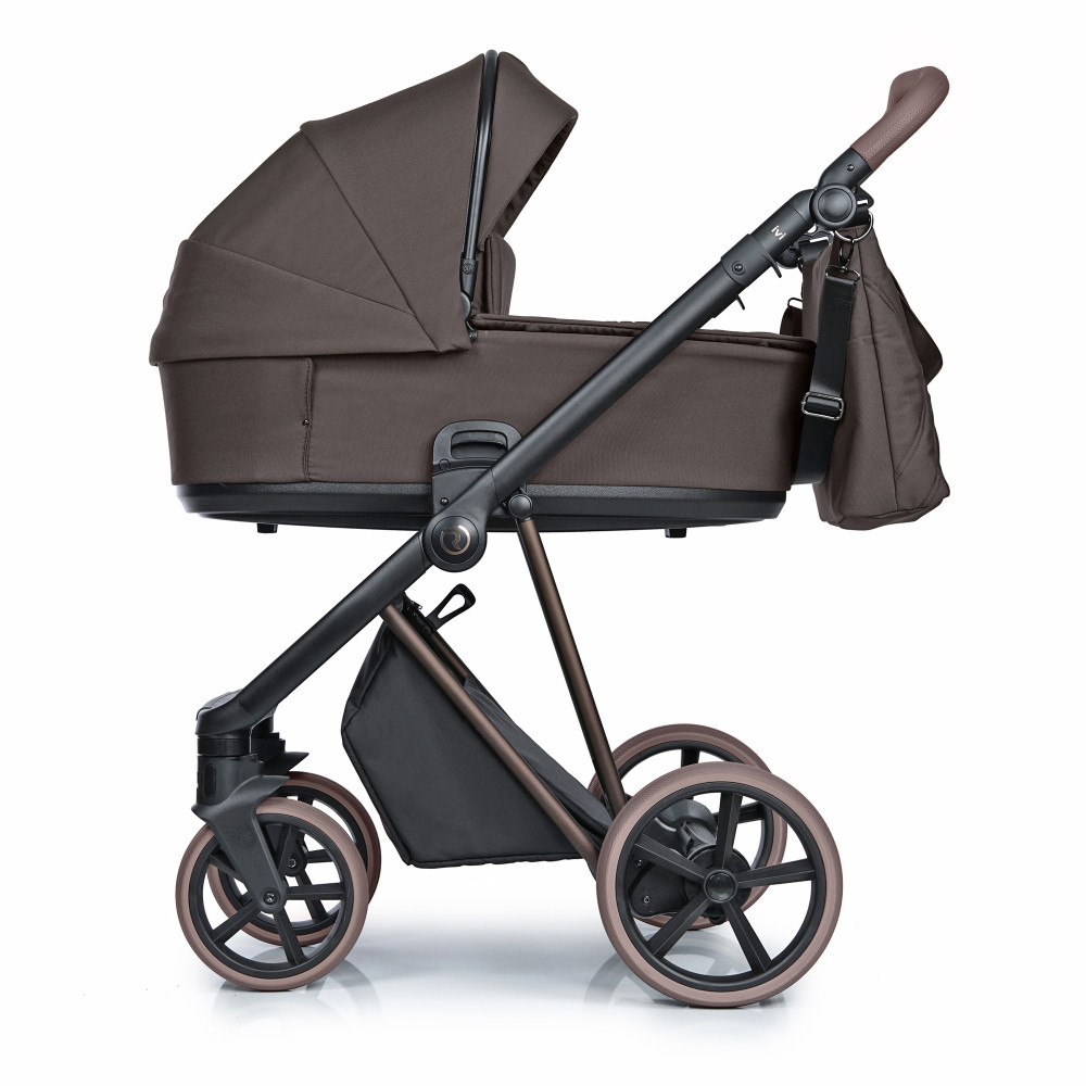 Roan IVI 2.0 Vintage - дитяча коляска 2в1, матрац Air Zone 3D, підкладка в колір коляски, безкамерні колеса • Turkish Coffee Brown