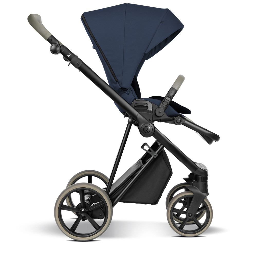 Roan IVI 2.0 Vintage - дитяча коляска 2в1, матрац Air Zone 3D, підкладка в колір коляски, безкамерні колеса • Resort Blue