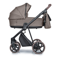 Roan IVI 2.0 Vintage - дитяча коляска 2в1, матрац Air Zone 3D, підкладка в колір коляски, безкамерні колеса • Raisin Rum Vegan Leather