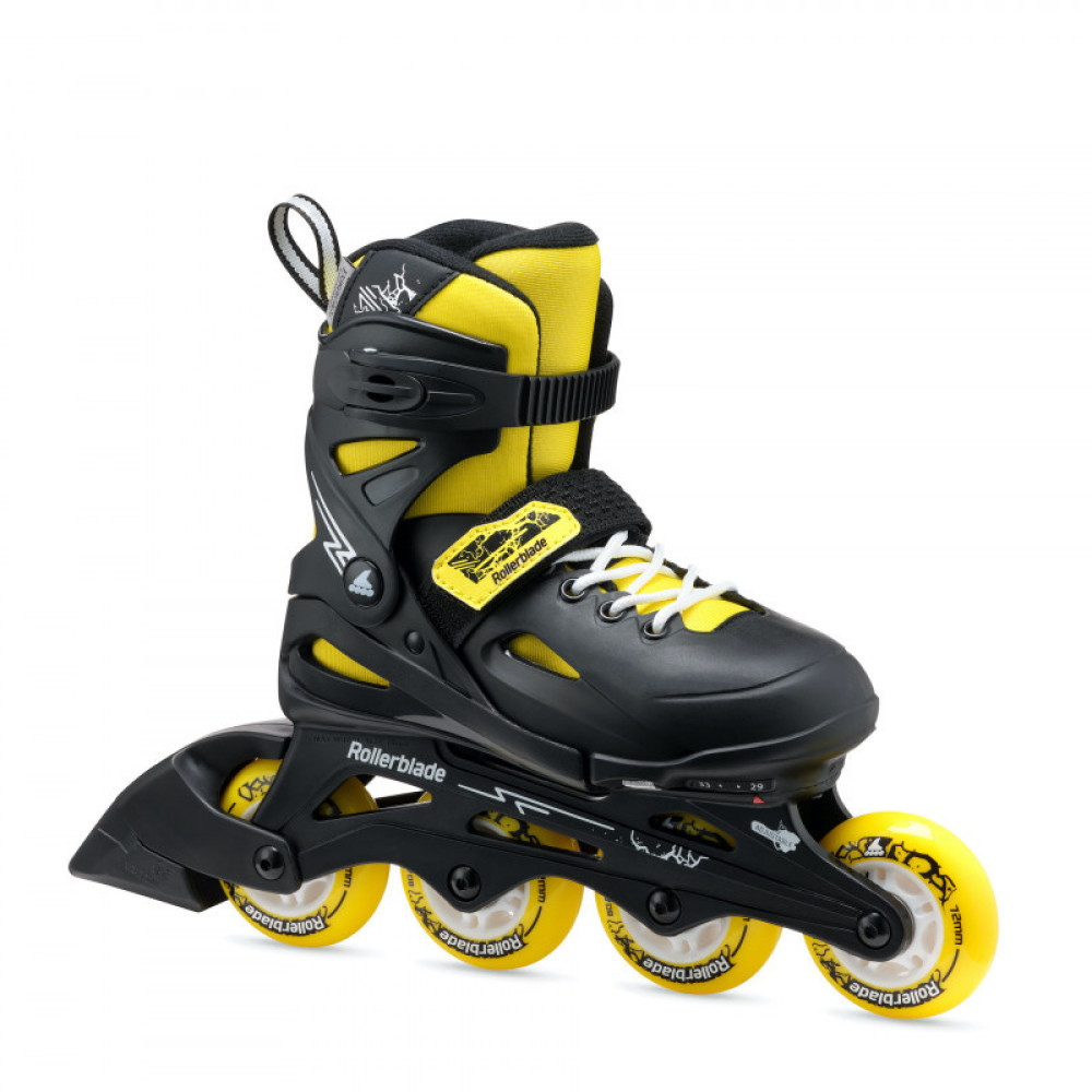 Rollerblade Fury - rolki dziecięce regulowane, rozmiar 36.5-40.5 • Black/Yellow