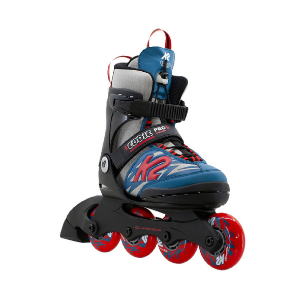 K2 Eddie Pro - rolki dziecięce regulowane, rozmiar 32-37, model 2026 • Grey/Blue