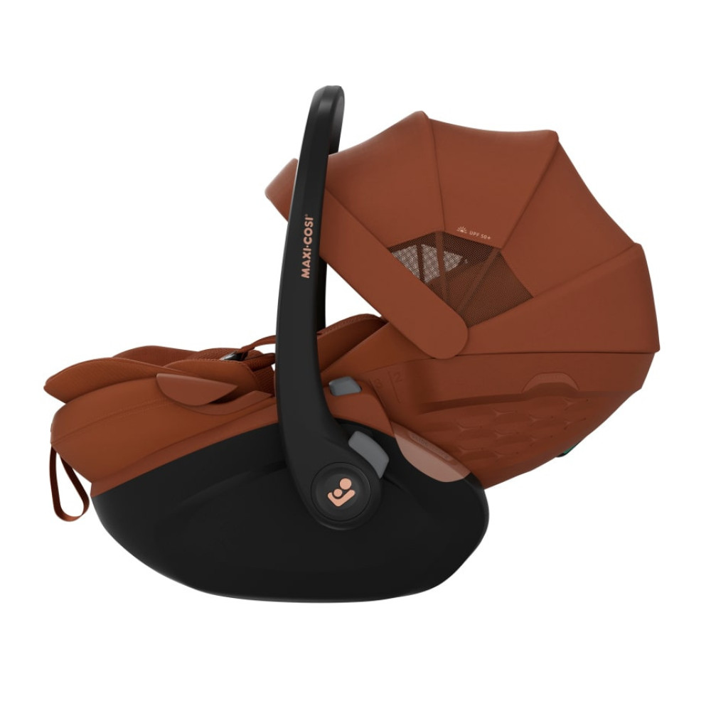 Maxi Cosi Pebble Slide Pro - lekki fotelik samochodowy dla niemowląt, nosidełko (0 - 24mc / 40 - 87cm / 0 - 13kg), SLIDETECH 2, rozkładanie do pozycji leżącej • Copper Terra