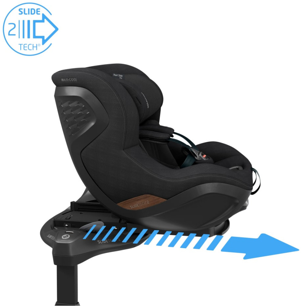Maxi Cosi Pearl Slide Pro - поворотне автокрісло (3міс - 4роки / 61 - 105см / 0 - 17.5кг), SLIDETECH 2, встановлення лише на базі • Authentic Black