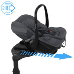 Maxi Cosi Pebble Slide Pro - lekki fotelik samochodowy dla niemowląt z bazą FamilyFix Slide Pro (0 - 24mc / 40 - 87cm / 0 - 13kg), SLIDETECH 2, obrót i wysuwanie o 27 cm • Moon Graphite