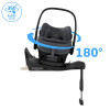 Maxi Cosi Pebble Slide Pro - lekki fotelik samochodowy dla niemowląt z bazą FamilyFix Slide Pro (0 - 24mc / 40 - 87cm / 0 - 13kg), SLIDETECH 2, obrót i wysuwanie o 27 cm • Moon Graphite