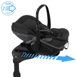 Maxi Cosi Pebble Slide Pro - lekki fotelik samochodowy dla niemowląt z bazą FamilyFix Slide Pro (0 - 24mc / 40 - 87cm / 0 - 13kg), SLIDETECH 2, obrót i wysuwanie o 27 cm • Black Onyx