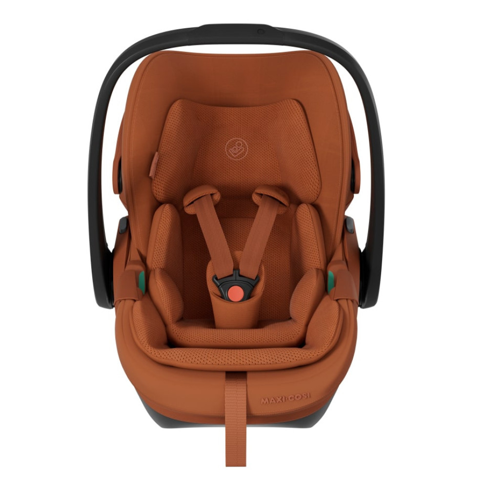 Maxi Cosi Pebble Slide Pro - lekki fotelik samochodowy dla niemowląt z bazą FamilyFix Slide Pro (0 - 24mc / 40 - 87cm / 0 - 13kg), SLIDETECH 2, obrót i wysuwanie o 27 cm • Copper Terra