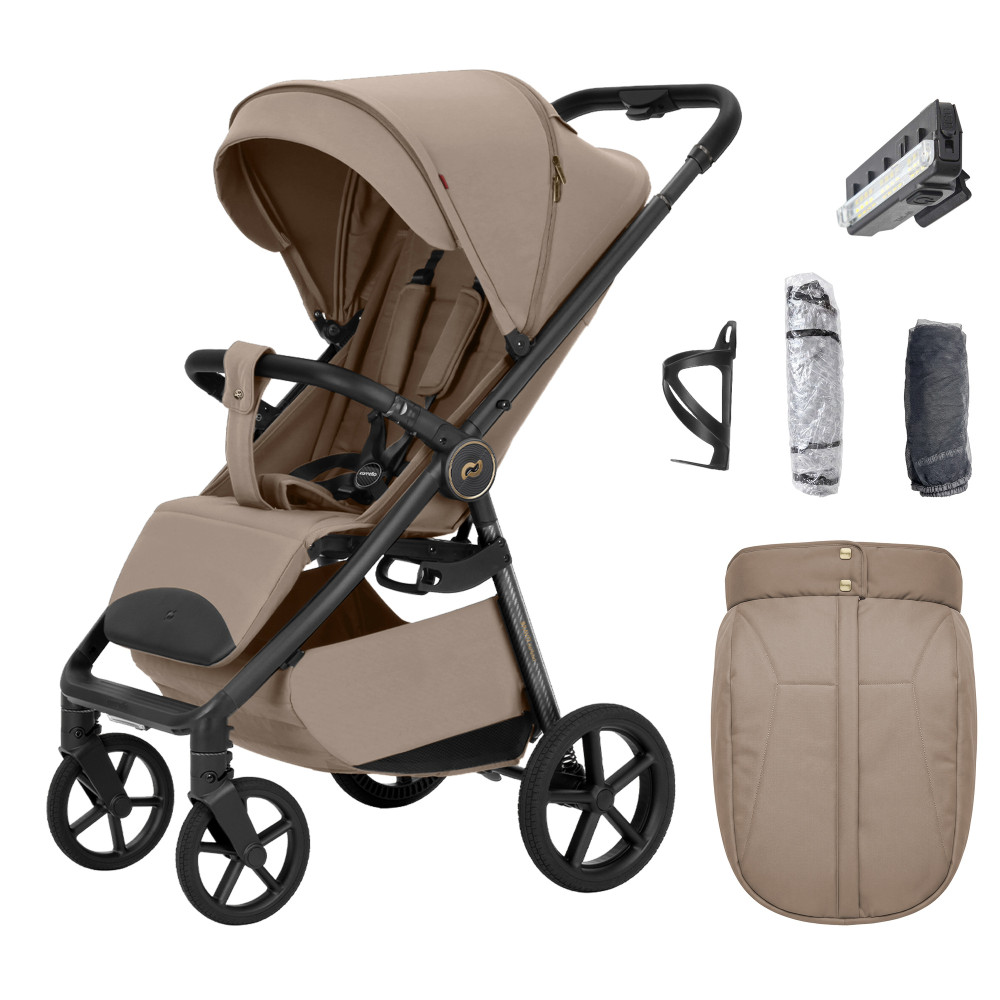 Carrello Bravo Carbon 2026 CRL-5530 - wózek spacerowy całoroczny z lampką LED, ulepszona amortyzacja, magnetyczne zapięcie pasów, rączka teleskopowa • Ketch Beige Carrello Bravo Carbon 2026 CRL-5530 - wózek spacerowy całoroczny z lampką LED, ulepszona amortyzacja, magnetyczne zapięcie pasów, rączka teleskopowa • Ketch Beige