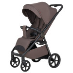 Carrello Bravo Carbon 2026 CRL-5530 - прогулянкова коляска цілорічна зі світлодіодним ліхтарем, покращена амортизація, магнітне застібання ременів, телескопічна ручка • Mineral Brown