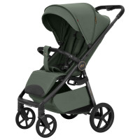Carrello Bravo Carbon 2026 CRL-5530 - wózek spacerowy całoroczny z lampką LED, ulepszona amortyzacja, magnetyczne zapięcie pasów, rączka teleskopowa • Tropic Green