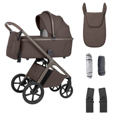 Carrello Vector CRL-6553 - універсальна дитяча коляска 2в1 з глибокою люлькою та регулюванням висоти люльки без адаптерів • Coffee Beige Carrello Vector CRL-6553 - універсальна дитяча коляска 2в1 з глибокою люлькою та регулюванням висоти люльки без адаптерів • Coffee Beige