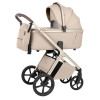 Carrello Vector CRL-6553 - uniwersalny wózek dziecięcy 2w1 z głęboką gondolą i regulacją wysokości gondoli bez adapterów • Seashell Beige