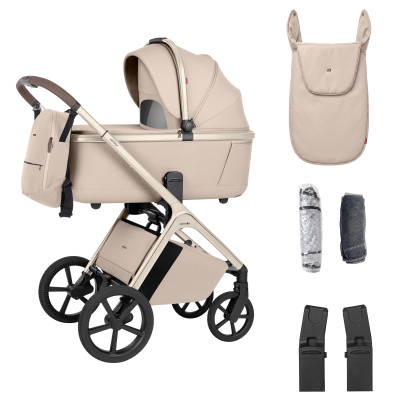 Carrello Vector CRL-6553 - універсальна дитяча коляска 2в1 з глибокою люлькою та регулюванням висоти люльки без адаптерів • Seashell Beige Carrello Vector CRL-6553 - універсальна дитяча коляска 2в1 з глибокою люлькою та регулюванням висоти люльки без адаптерів • Seashell Beige