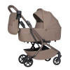 Carrello Magia 2.0 CRL-6655 - lekki wózek dziecięcy 2w1, kompaktowy wózek podróżny, gondola składana razem ze stelażem do rozmiarów bagażu podręcznego • Cocoa Beige