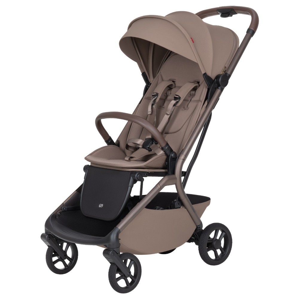 Carrello Magia 2.0 CRL-6655 - lekki wózek dziecięcy 2w1, kompaktowy wózek podróżny, gondola składana razem ze stelażem do rozmiarów bagażu podręcznego • Cocoa Beige
