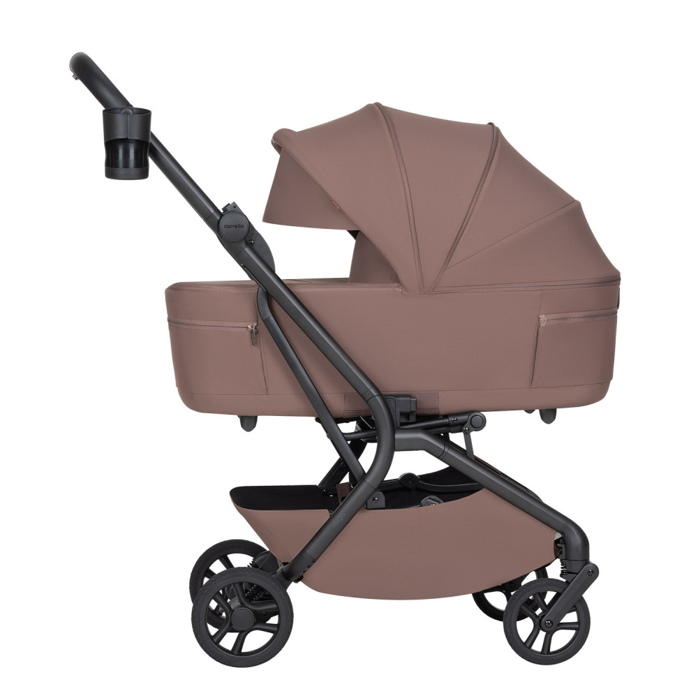 Carrello Magia 2.0 CRL-6655 - lekki wózek dziecięcy 2w1, kompaktowy wózek podróżny, gondola składana razem ze stelażem do rozmiarów bagażu podręcznego • Glace Pink