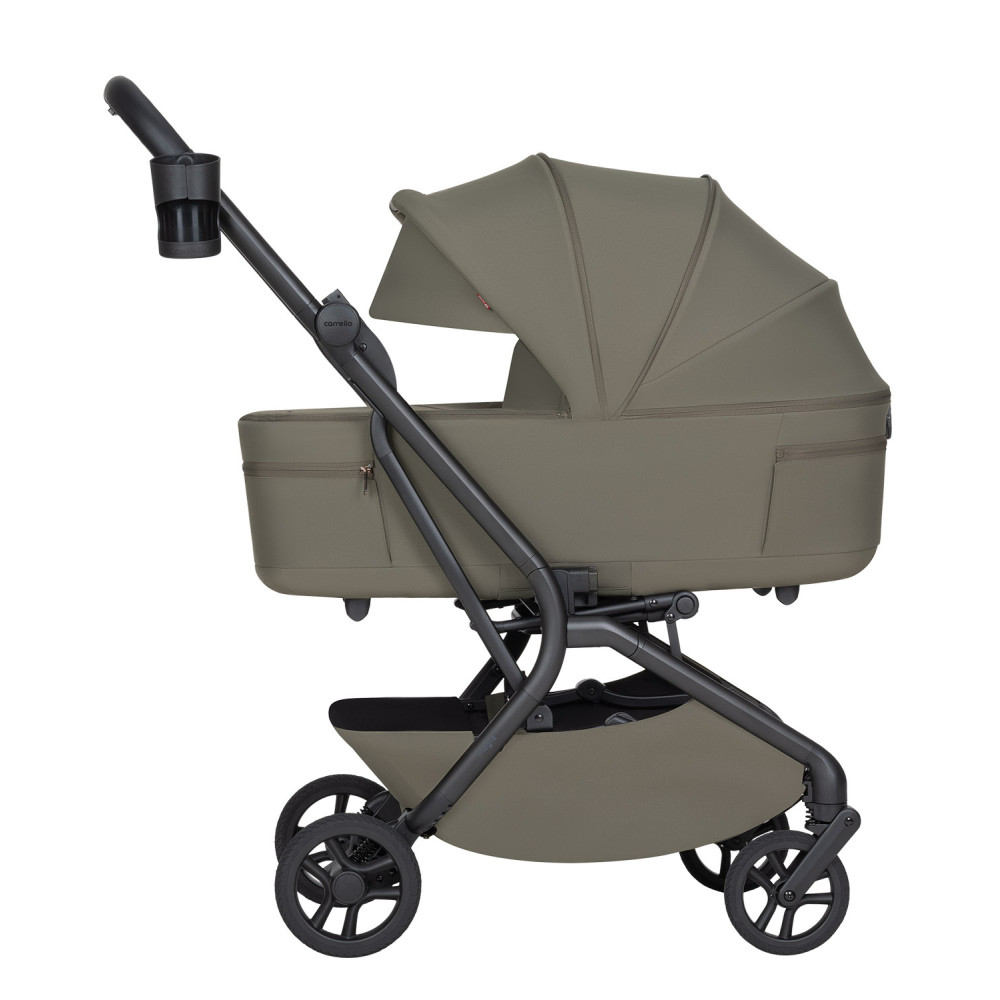 Carrello Magia 2.0 CRL-6655 - lekki wózek dziecięcy 2w1, kompaktowy wózek podróżny, gondola składana razem ze stelażem do rozmiarów bagażu podręcznego • Malted Green