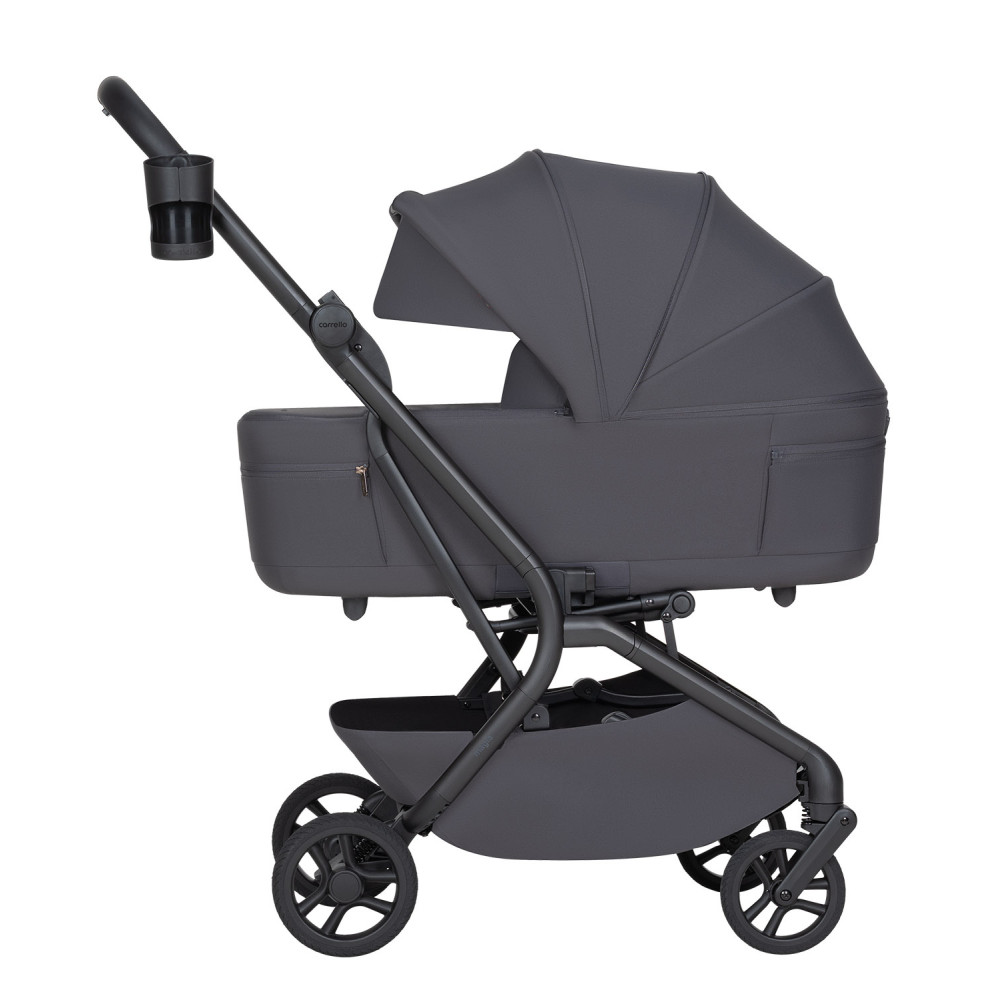 Carrello Magia 2.0 CRL-6655 - lekki wózek dziecięcy 2w1, kompaktowy wózek podróżny, gondola składana razem ze stelażem do rozmiarów bagażu podręcznego • Elm Grey